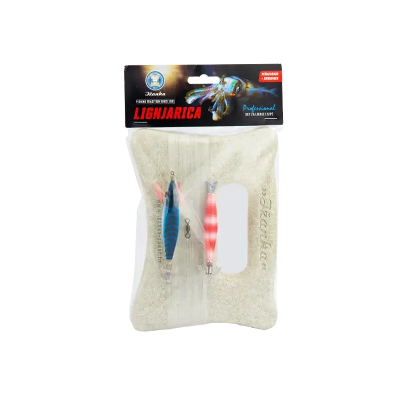 Lignjarica skosavica i peškafondo s motavilom Iž s najlonom, plava skosavica i crbeni peškafondo, idealna za profesionalni i rekreativni ribolov. Gotov set za lov lignji.