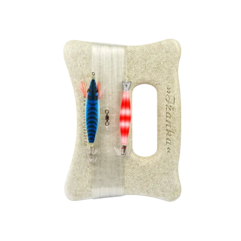 Lignjarica skosavica i peškafondo s motavilom Iž s najlonom, plava skosavica crveno prošarani peškafondo, idealna za profesionalni i rekreativni ribolov. Gotov set za lov lignji.