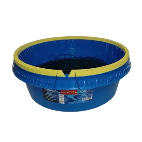 Parangal s 100 udica, konop, udice Mustad i plavom grčkom kofom za lov s broda na oboritu ribu, idealan za profesionalce i rekreativce.