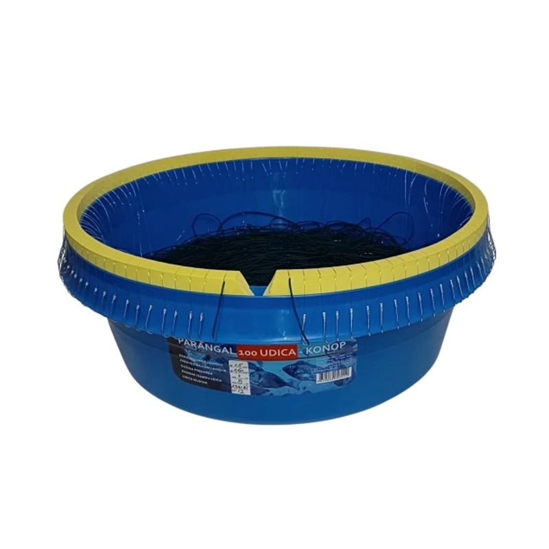 Parangal za Zubace 100 udica Konop koji se nalazi u dubljoj kofi, spreman za upotrebu. Vrhunske kvalitete.